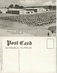 CAMP LEE VA PHYSICAL DRILL ANTIQUE POSTCARD