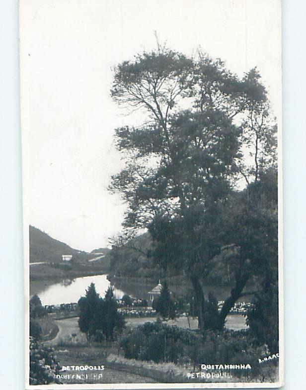 old rppc BANDSTAND BY THE WATER Petropolis - Rio De Janeiro Brazil HM1450