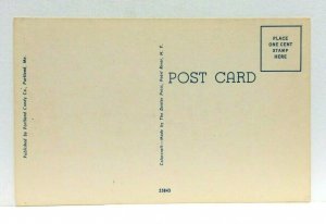 Portland Maine ME Post Office Linen Vintage Postcard 