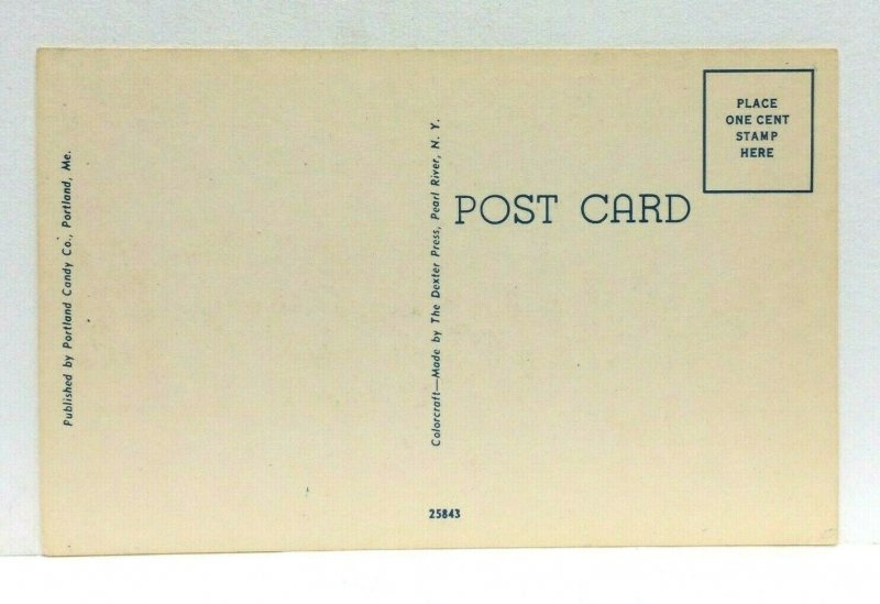 Portland Maine ME Post Office Linen Vintage Postcard 