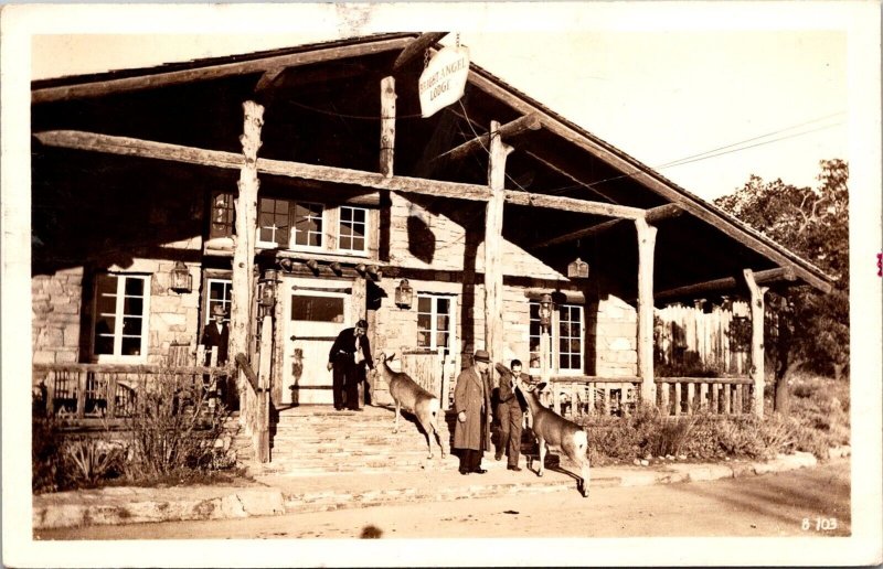 RPPC Feeding Deer at Bright Angel Lodge, Grand Canyon c1941 Vintage Postcard V56