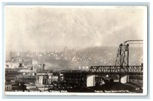 c1910's Mount Tacoma From Tacoma Washington WA RPPC Photo Antique Postcard 