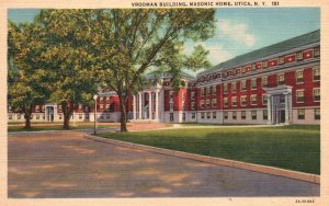 Vintage Postcard Vrooman Building Masonic Home Utica New York Walter M. Pfeifer