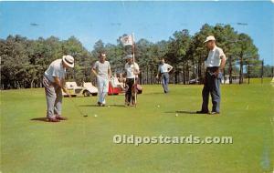18th Green, Morehead City Country Club Golf 1957 light postal marking on front