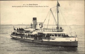 Le Saint Brevin Ferry Passenger Boat Saint Nazaire France Vintage Postcard