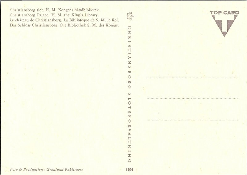 Christiansborg Palace's King's Library Denmark 1960s Postcard