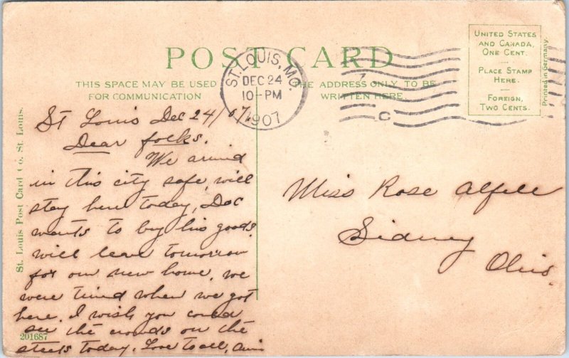 1907 Shaw's Garden St. Louis Missouri Postcard