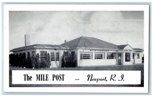 Newport Rhode Island RI Postcard Mile Post Building Exterior View c1940 Vintage