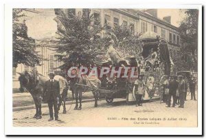 Postcard Reims Old party of secular schools (5 July 1914) Chariot of Cinderellas