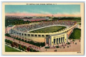 c1940 Buffalo Civic Stadium Exterior Building Buffalo New York Vintage Postcard