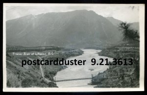 h655- LILLOOET BC 1930s Fraser River Bridge. Real Photo Postcard by Gowen Sutton