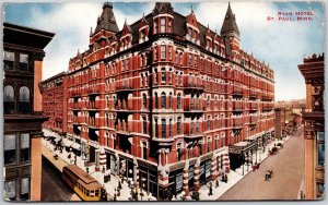 1915 Ryan Hotel Saint Paul Minnesota MN Street & Main Road View Posted Postcard