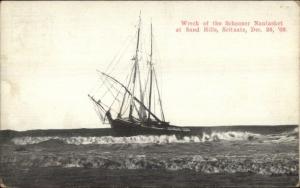 Sand Hills Scituate MA Shipwreck Ship Wreck Schooner Nantasket Used Postcard