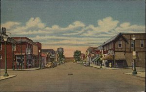 Two Harbors Minnesota MN First Avenue Street Scene Linen Vintage Postcard