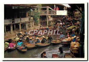 Postcard Modern Dammernsaduak Floating Market Rajburi Province Thailand