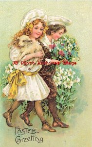 Easter, ASB No 288, Children with Flowers Holding Lamb