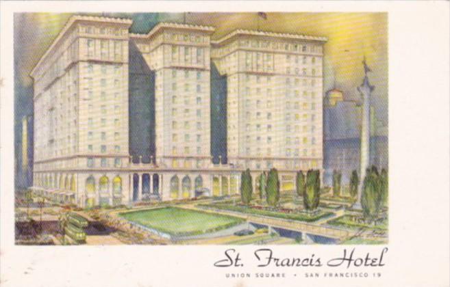 California San Francisco St Francis Hotel Union Square 1955