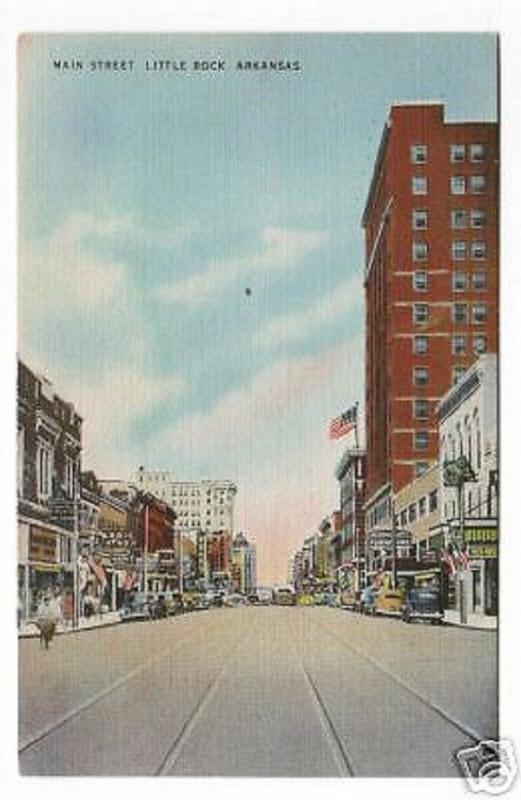 Main Street Little Rock Arkansas 1940s postcard