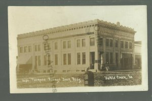 Battle Creek IOWA RPPC 1913 FARMERS SAVINGS BANK nr Ida Grove Mapleton Holstein