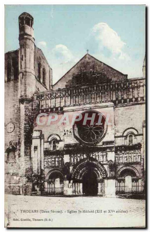 Thouars Postcard Ancient Church St Medard