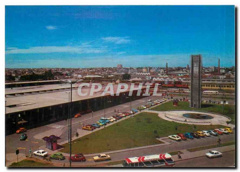 Postcard Modern Brasil Turistico Curitibia Railway Station and Bus Terminal