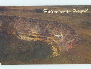 Pre-1980 FIRE PIT AERIAL VIEW Volcanoes National Park Hawaii HI AD6094