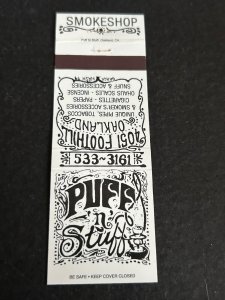Vintage Matchbook Cover Puff N Stuff Smoke Shop Oakland, California MB185