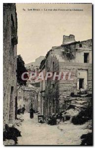 Old Postcard Les Baux Rue des Fours and Chateau