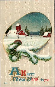 Happy New Year With Winter Scene