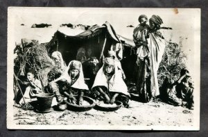 dc1000 - ALGIERIA 1950 Women Mixing Dough Real Photo Postcard