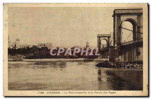 Old Postcard The Hanging Bridge Avignon and the Palais des Papes