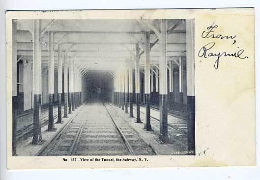 New York NY Subway Tunnel Railway Postcard