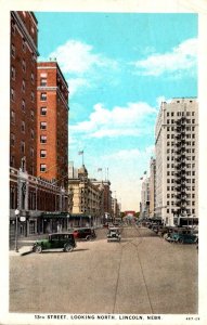 Nebraska Lincoln 13th Street Looking North1930 Curteich