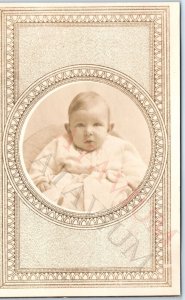 c1910s Cute Sophisticated Baby Boy RPPC Cool Real Photo Picture Border Art A161