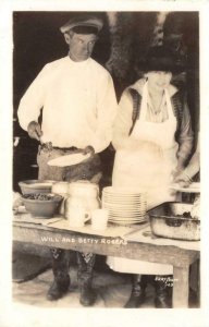 RPPC Will & Betty Rogers Cowboy Humorist Gray Photo c1940s Vintage Postcard