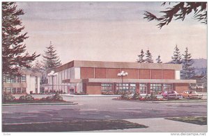 Exterior,  M.E. I. Gymnasium-Auditorium,  Clearbrook,  B.C.,   Canada,  40-60s