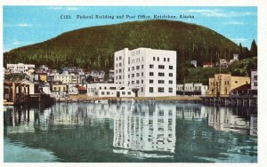 Vintage Postcard 1920's View Federal Building and Post Office Ketchikan Alaska