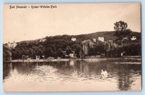 1910 Germany Vintage Postcard Bad Neuenahr Kaiser Wilhelm Park Swan Exterior