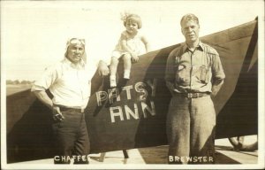 Airplane Patsy Ann Chaffee & Brewster From Maplewood MO 1931 RPPC G19