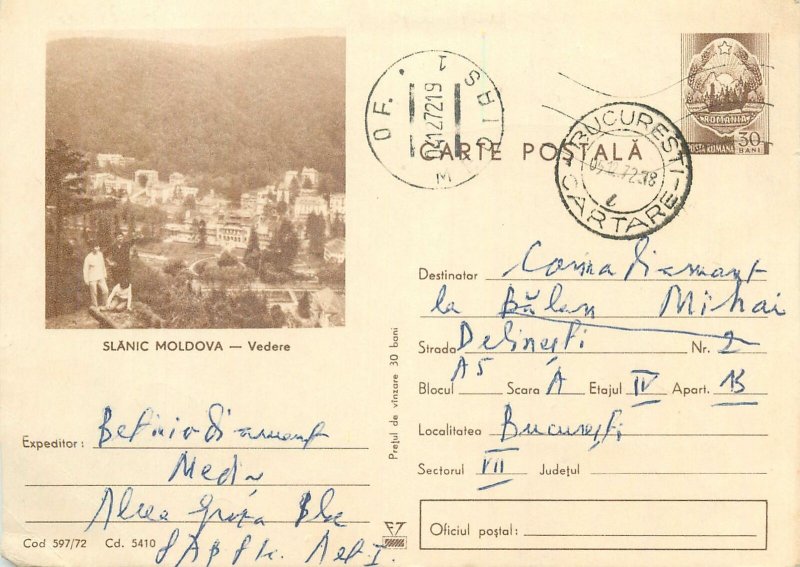 Romania postal stationery postcard Slanic Moldova