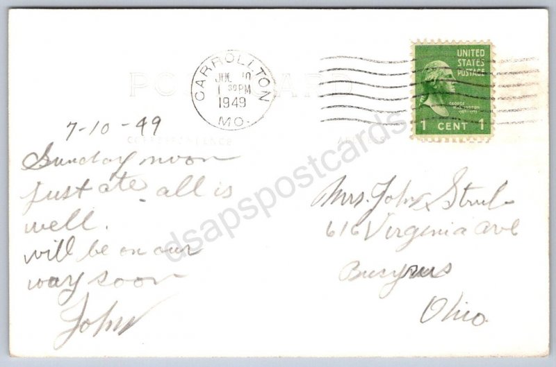 K45/ Carrollton Missouri RPPC Postcard c40s Admin Building State School 194