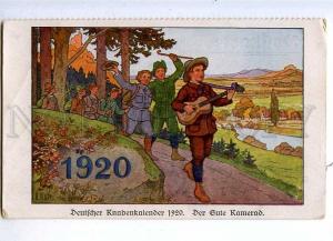 187396 SCOUT German boy 1920 Good comrade by KUBEL Vintage PC