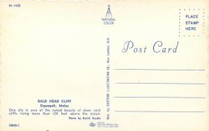 Ogunquit Maine~Bald Head Cliff~Lady on the Rock~1950s Postcard