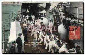 Old Postcard Militaria Marine Life Marine Maneuver of Capstan