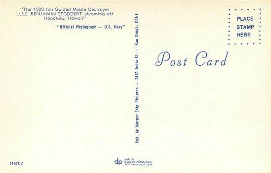 Military, U.S.S. Benjamin Stoddert, Guided Missle Destroyer, Dexter Press