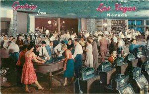 Crocker Hotel Flamingo Casino Las Vegas Nevada 1968 Postcard interior 20-2102