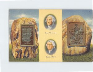 Postcard George Washington & Thomas Jefferson, Natural Bridge, Virginia