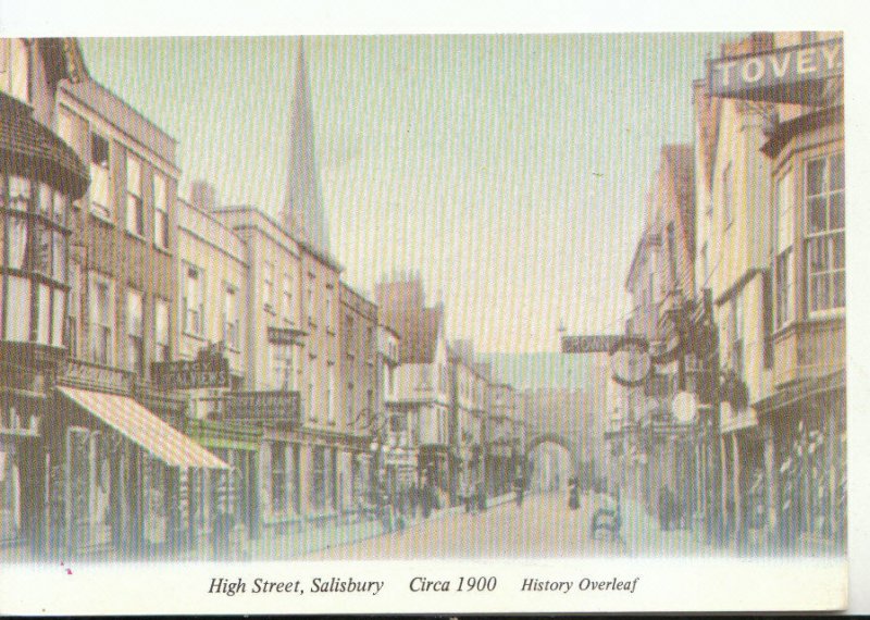 Wiltshire Postcard - High Street - Salisbury - Circa 1900 - Ref 18432A