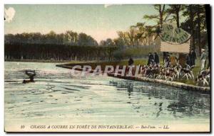 Old Postcard Hunting hounds was in the Forest of Fontainebleau Bat & # 39eau