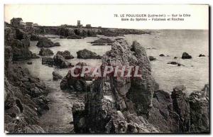 Old Postcard Pouliguen On The Bay Riviera Sphinx Cliffs and rocks